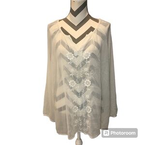 Amanda Blu sheer long sleeve top size XXL